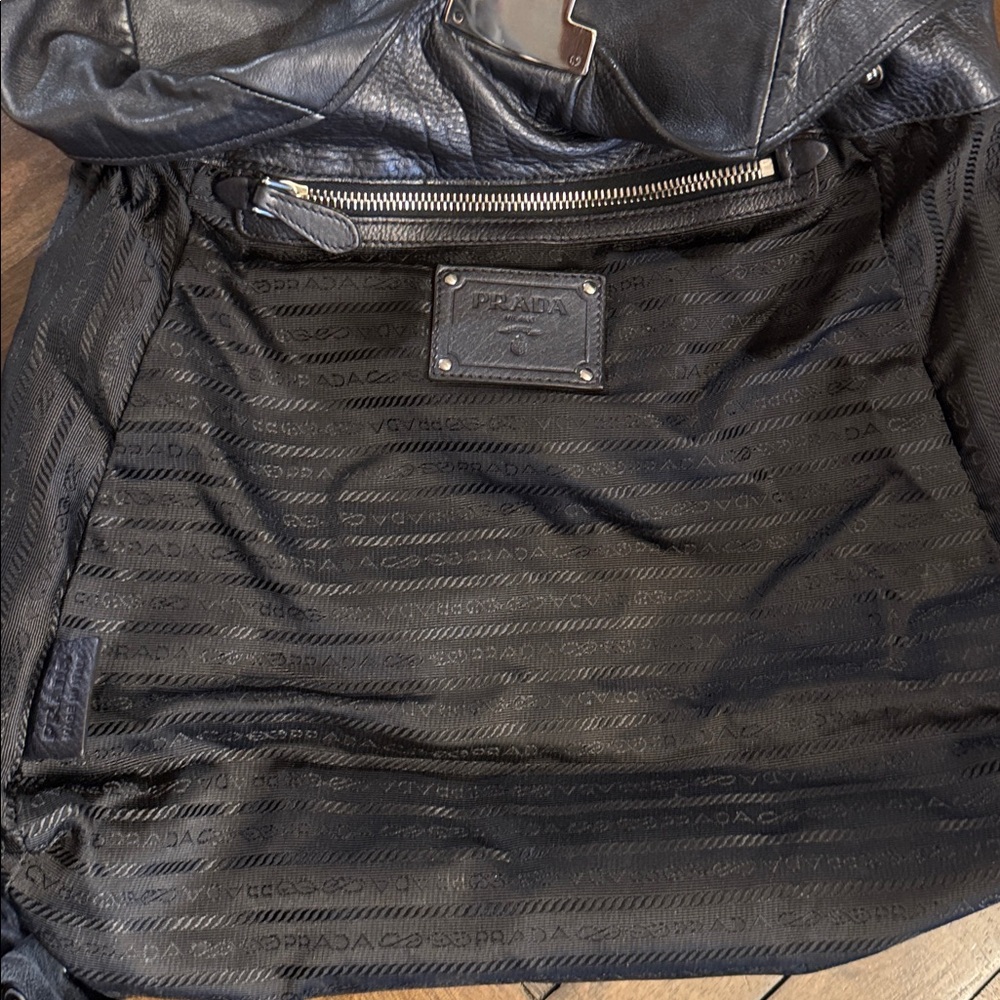 Prada Grayish Black Leather Tote Bag - Picture 15 of 15